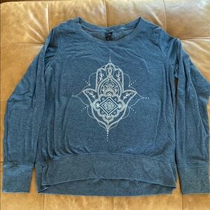 Blue Long Sleeve Top with Mandala Design
